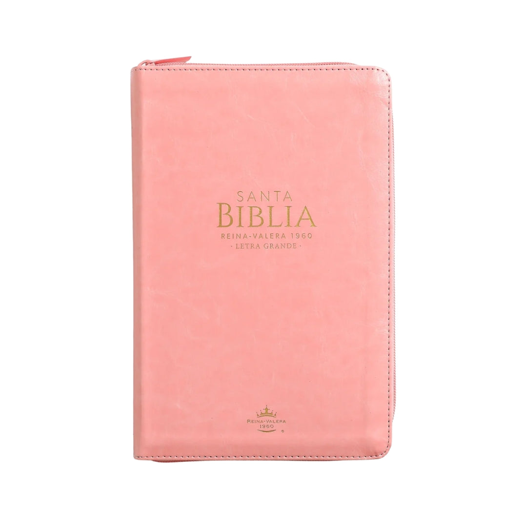 BIBLIA REINA VALERA 1960 LETRA GRANDE CLASICA ROSA C/CIERRE INDICE