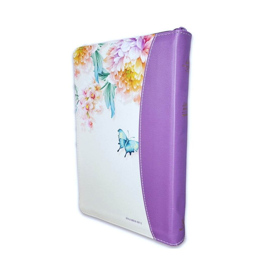 Biblia con Cierre Letra Grande 12 puntos para Mujer RV1960 lila con indice