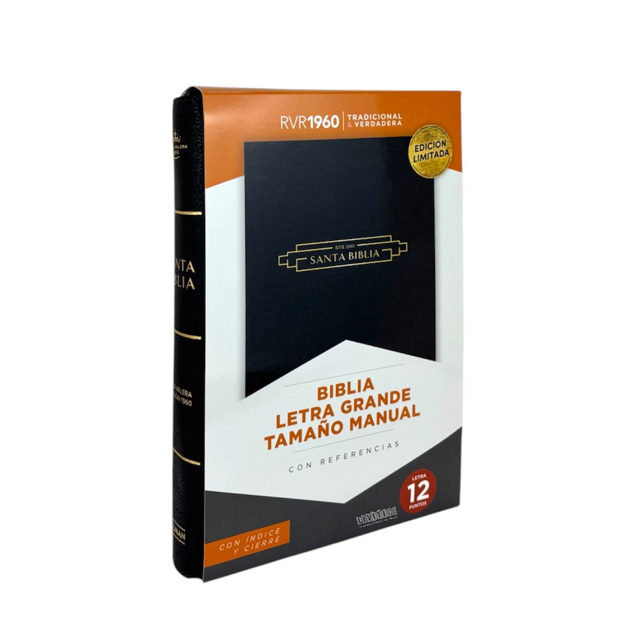 BIBLIA RVR 1960 LETRA GRANDE MANUAL EDICIÓN LIMITADA CIERRE /INDICE NEGRO