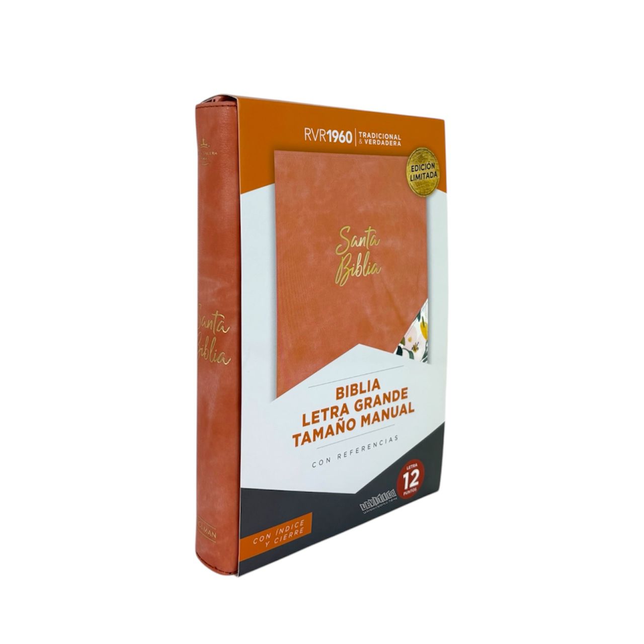 BIBLIA REINA VALERA 1960 LETRA GRANDE EDICIÓN LIMITADA CORAL FLORAL CIERRE/INDICE
