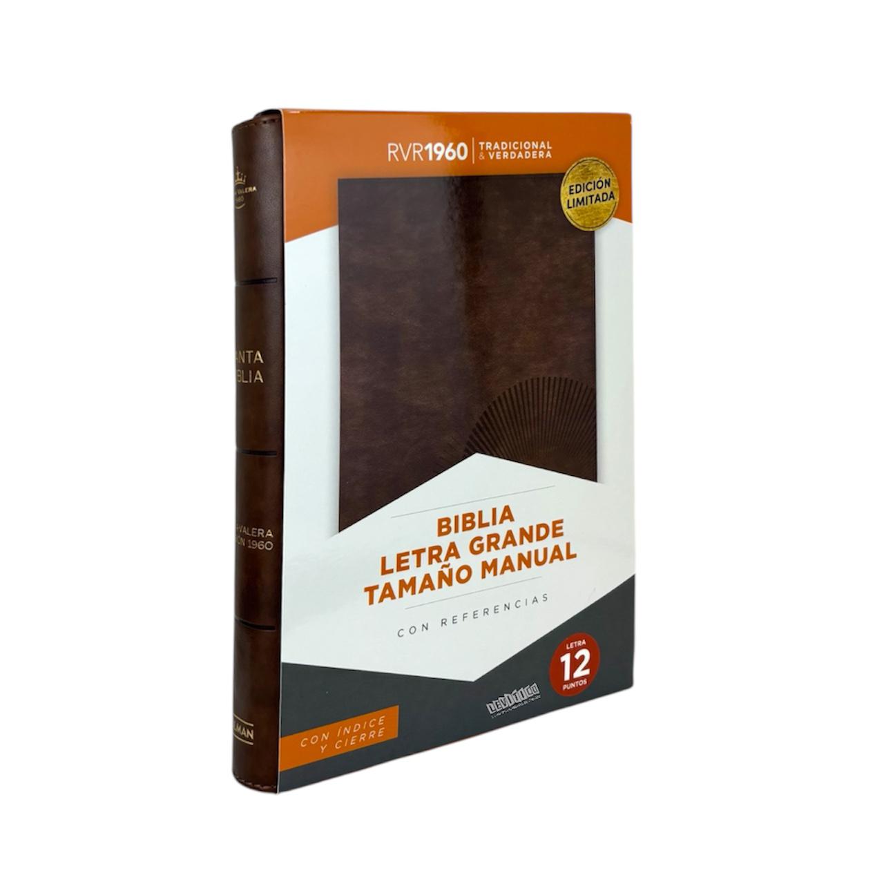 BIBLIA RVR 1960 LETRA GRANDE MANUAL CAFE RELIEVE INDICE/CIERRE