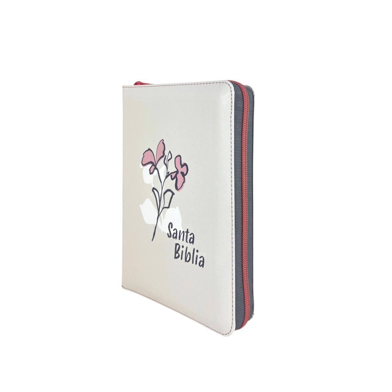 BIBLIA NTV COMPACTA LETRA GRANDE SENTIPIEL CON/ ZÍPER BEIGE