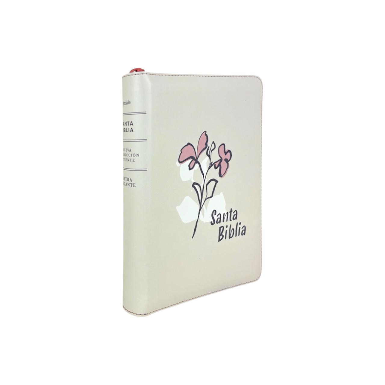 BIBLIA NTV COMPACTA LETRA GRANDE SENTIPIEL CON/ ZÍPER BEIGE