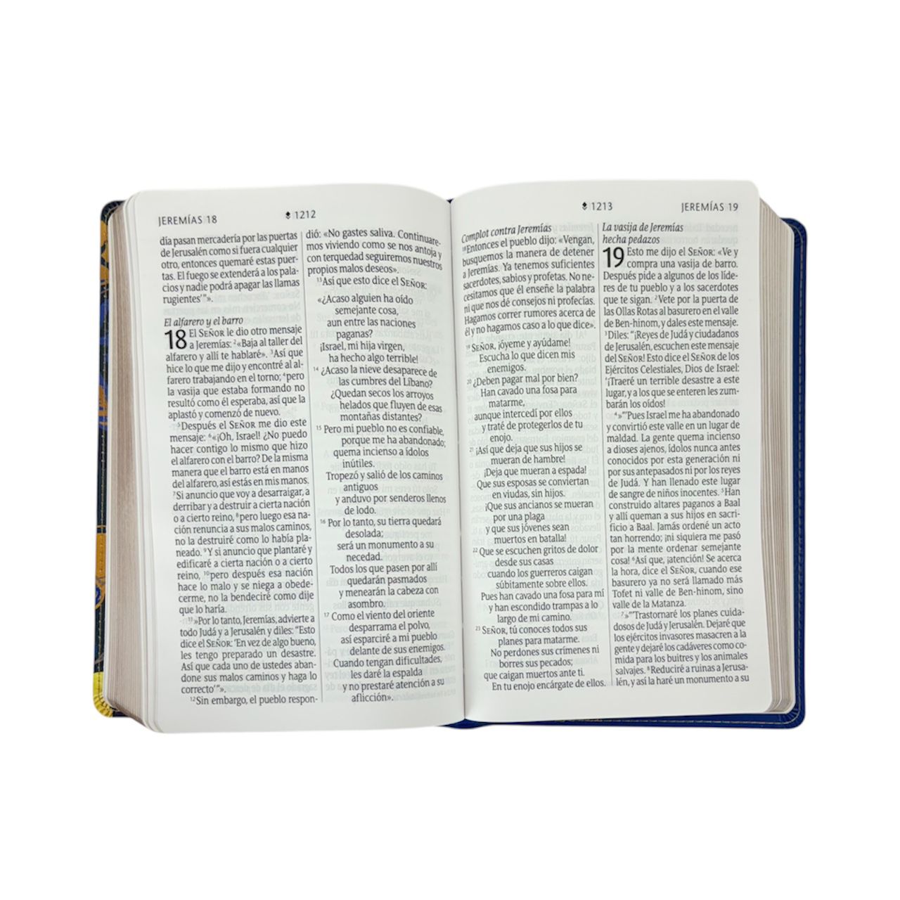 SANTA BIBLIA NTV LETRA GRANDE MANUAL SENTIPIEL AZUL OSCURO FLORES