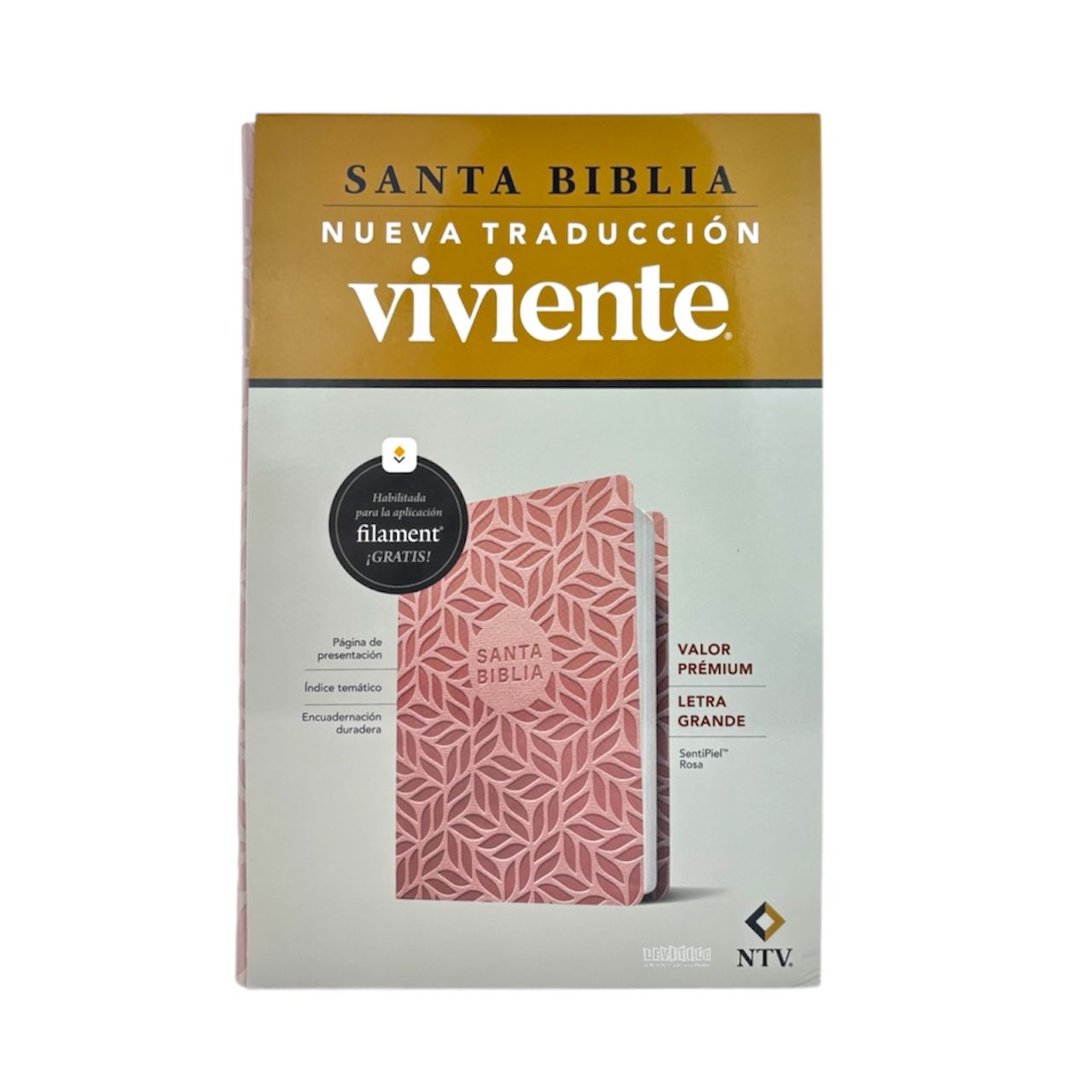 SANTA BIBLIA NTV LETRA GRANDE VALOR PRÉMIUM SENTIPIEL ROSA