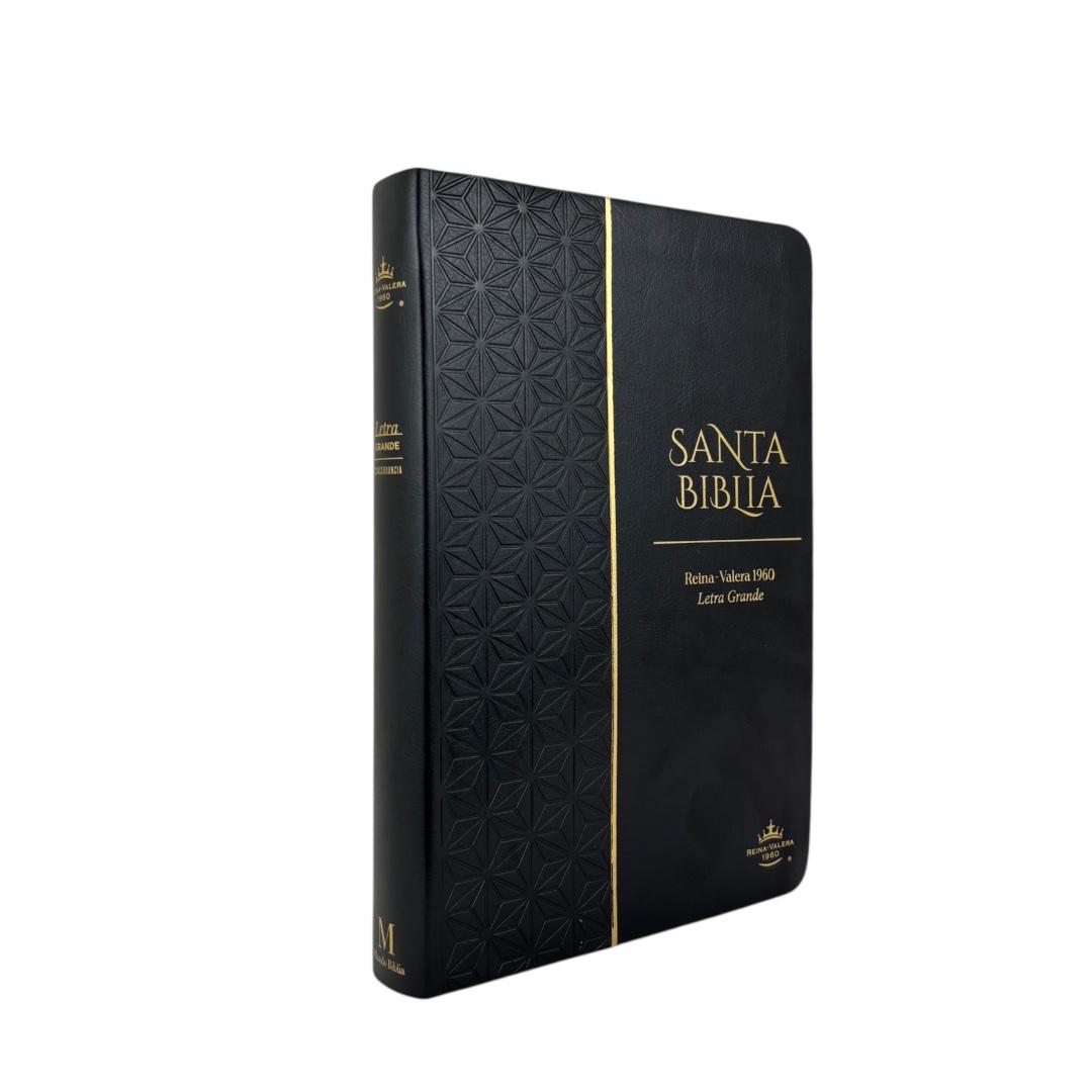 BIBLIA REINA VALERA 1960 LETRA GRANDE MANUAL IMIT PIEL NEGRO GEOMETRICO