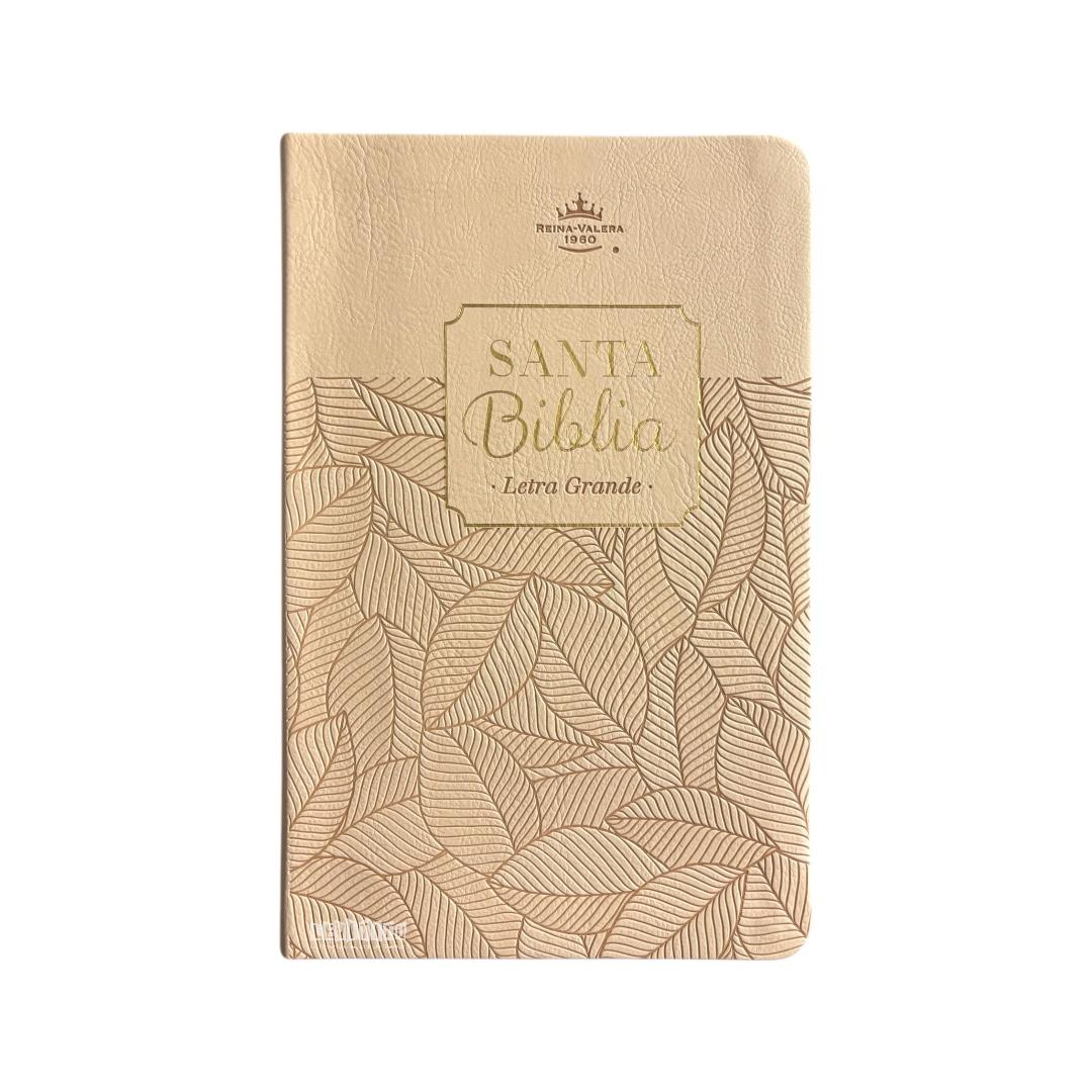 BIBLIA REINA VALERA 1960 LETRA GRANDE MANUAL IMIT PIEL BEIGE HOJAS