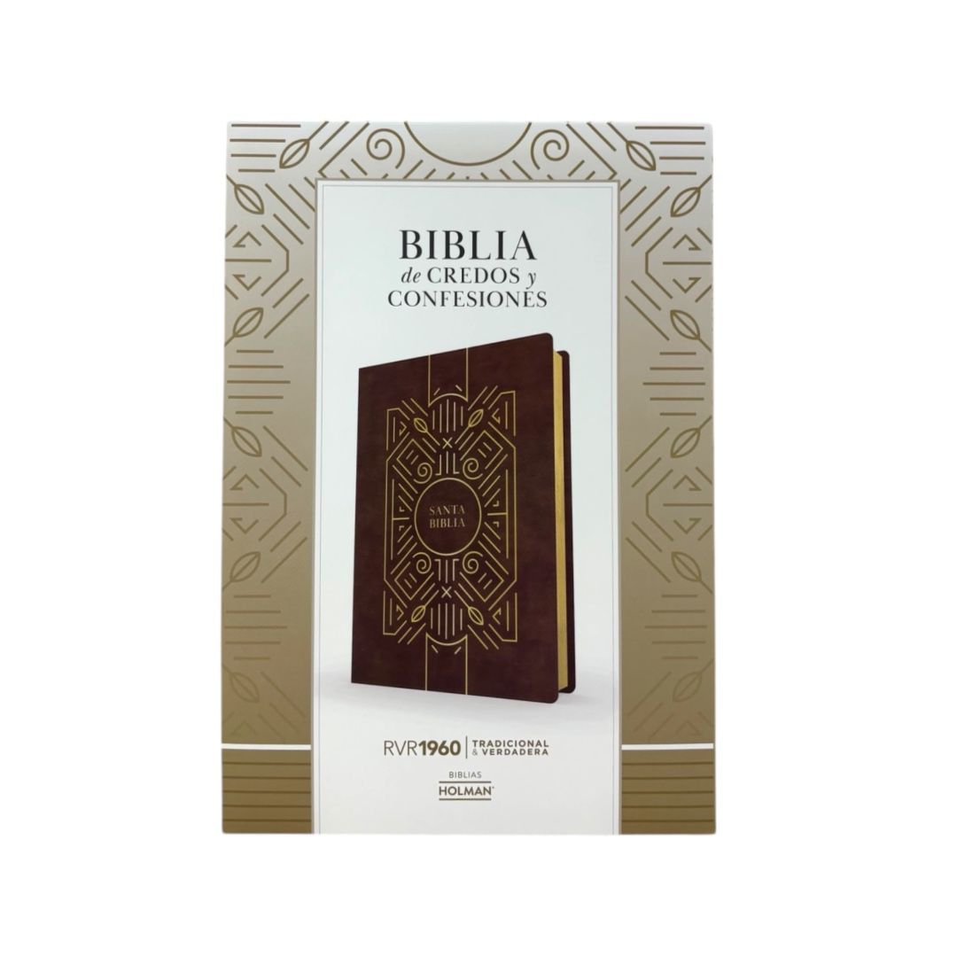 Biblia de Credos y Confesiones RV1960 símil piel café
