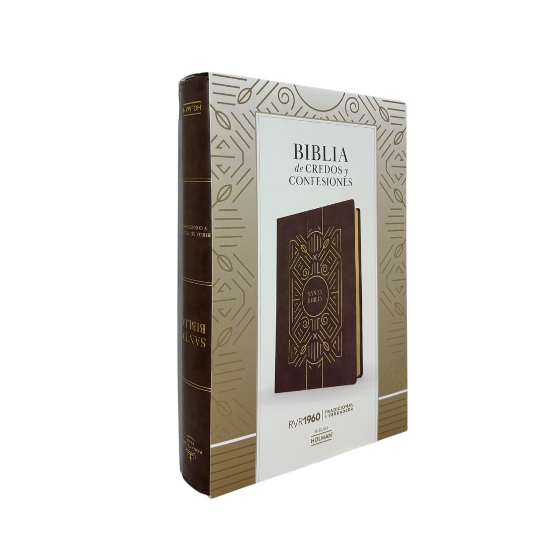 Biblia de Credos y Confesiones RV1960 símil piel café