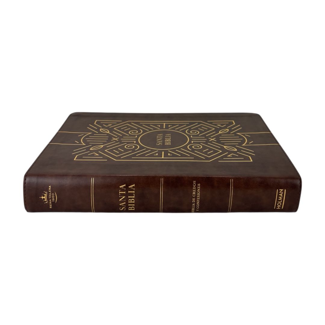 Biblia de Credos y Confesiones RV1960 símil piel café