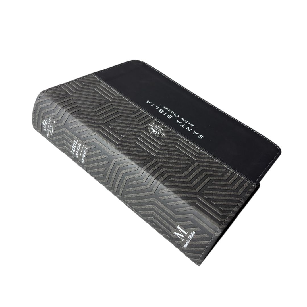 Biblia Reina Valera 1960 compacta letra grande imitacion piel bicolor gris/negro