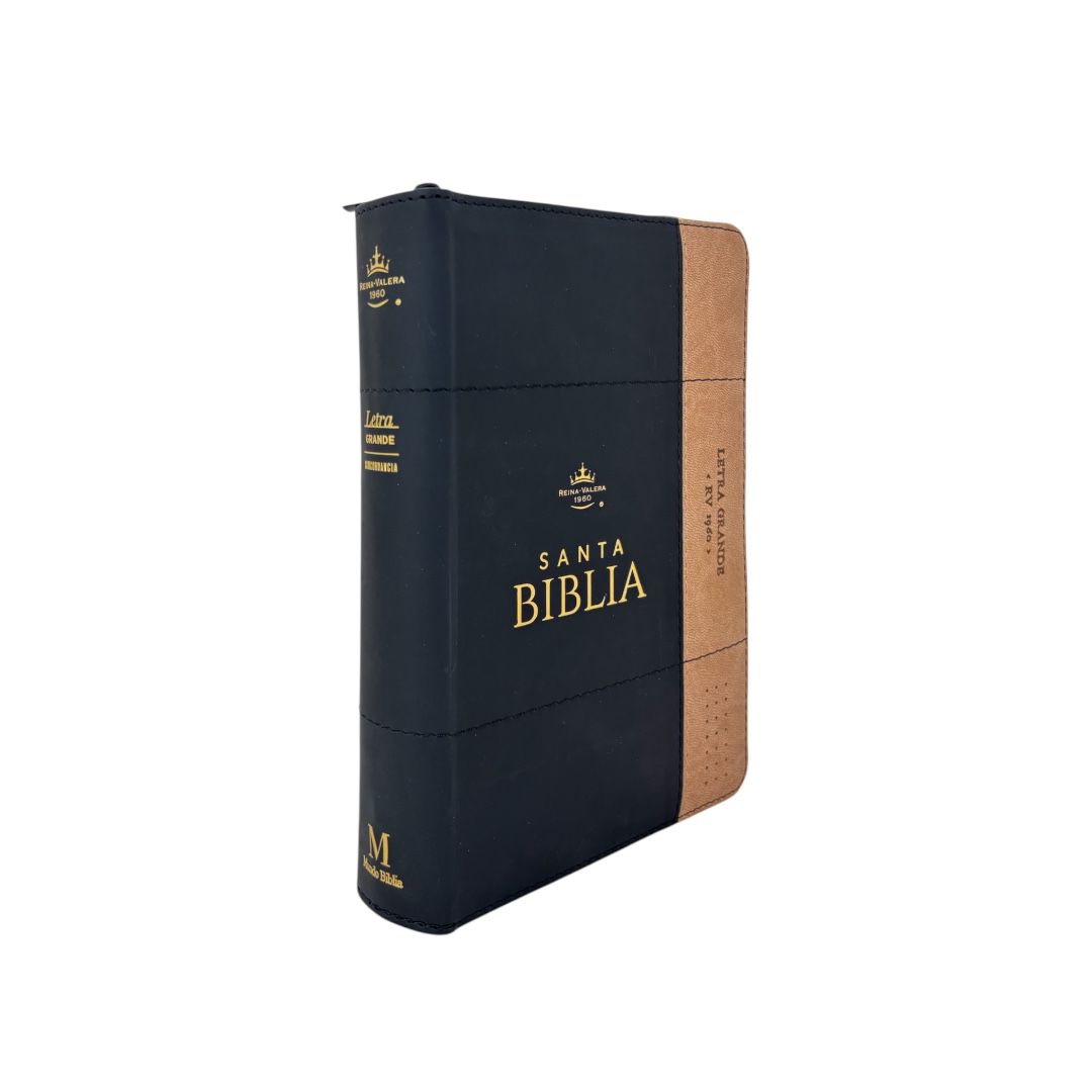 Biblia Reina Valera 1960 compacta letra grande cierre canto dorado c/indice cafe