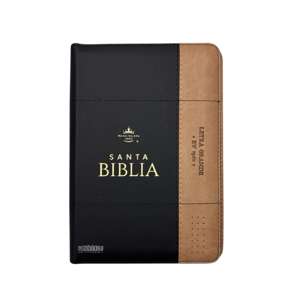 Biblia Reina Valera 1960 compacta letra grande cierre canto dorado c/indice cafe