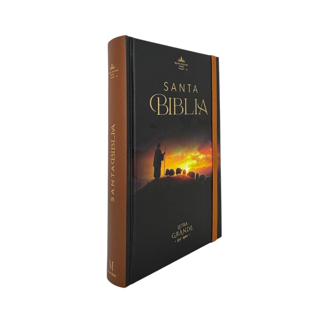 Biblia Reina Valera 1960 letra grande manual tapa dura canto pintado pastor