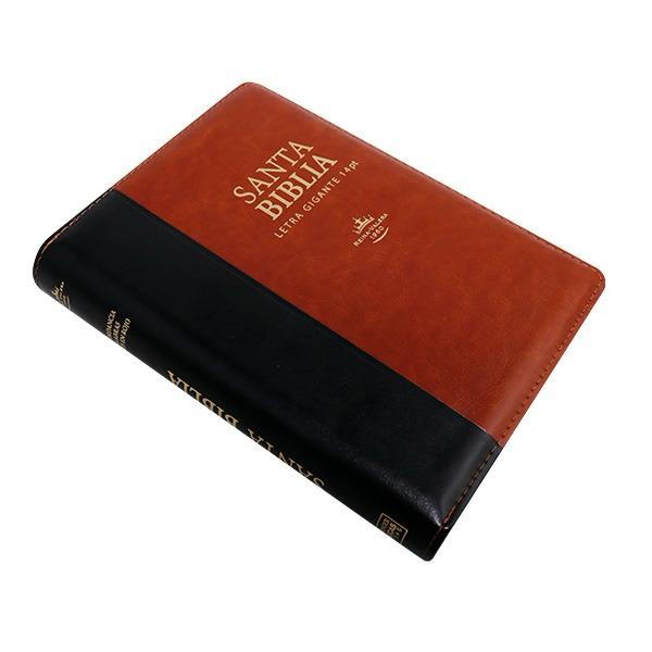 Biblia Reina Valera 1960 letra gigante tamaño manual negro/marron cierre