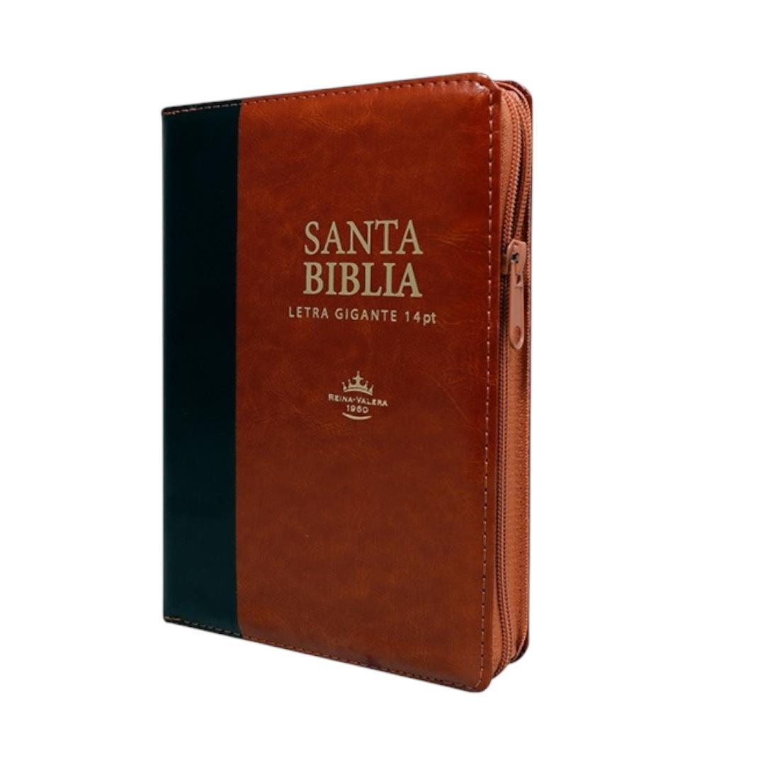Biblia Reina Valera 1960 letra gigante tamaño manual negro/marron cierre