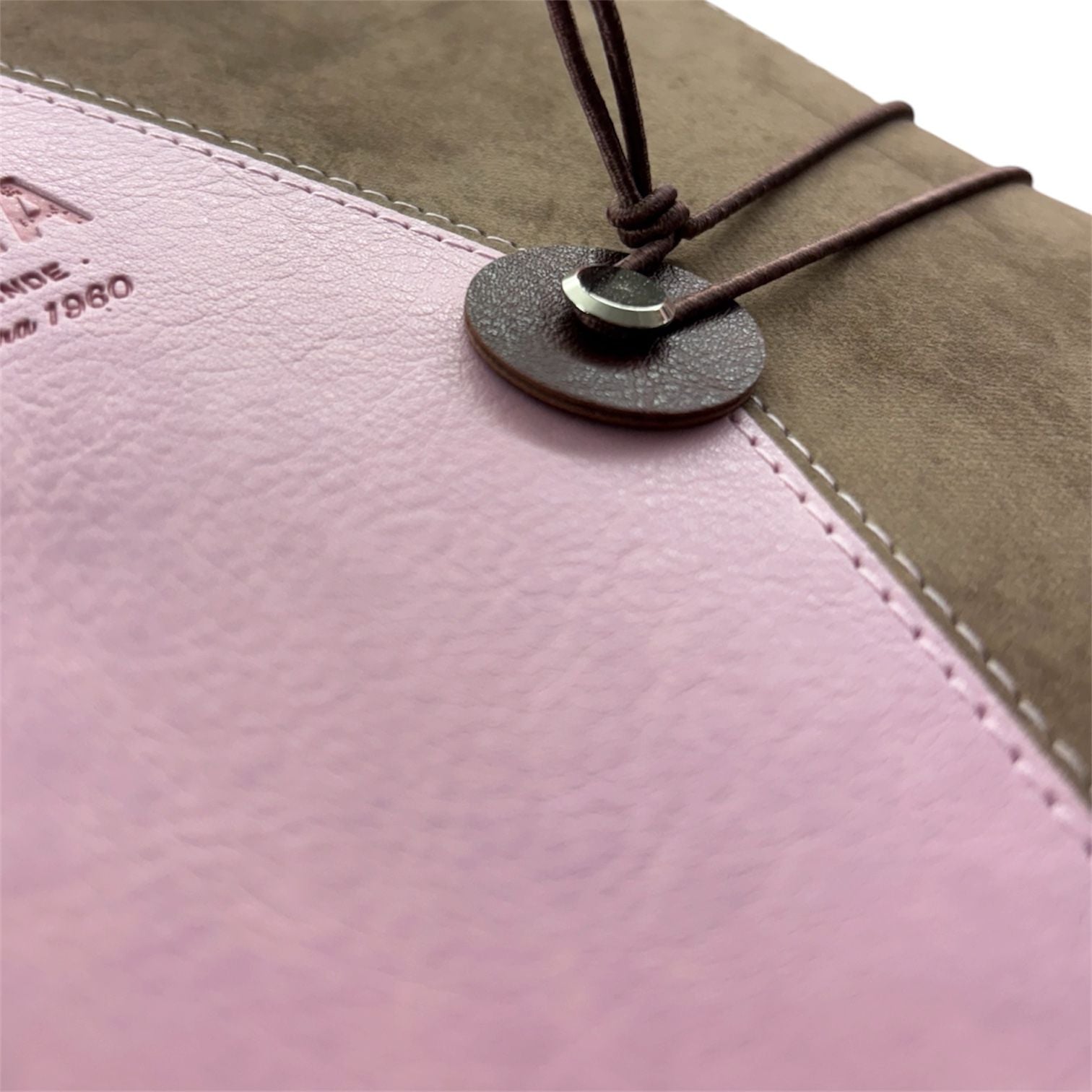 Biblia reina valera 1960 con elastico letra grande vintage imitacion piel Rosa/cafe