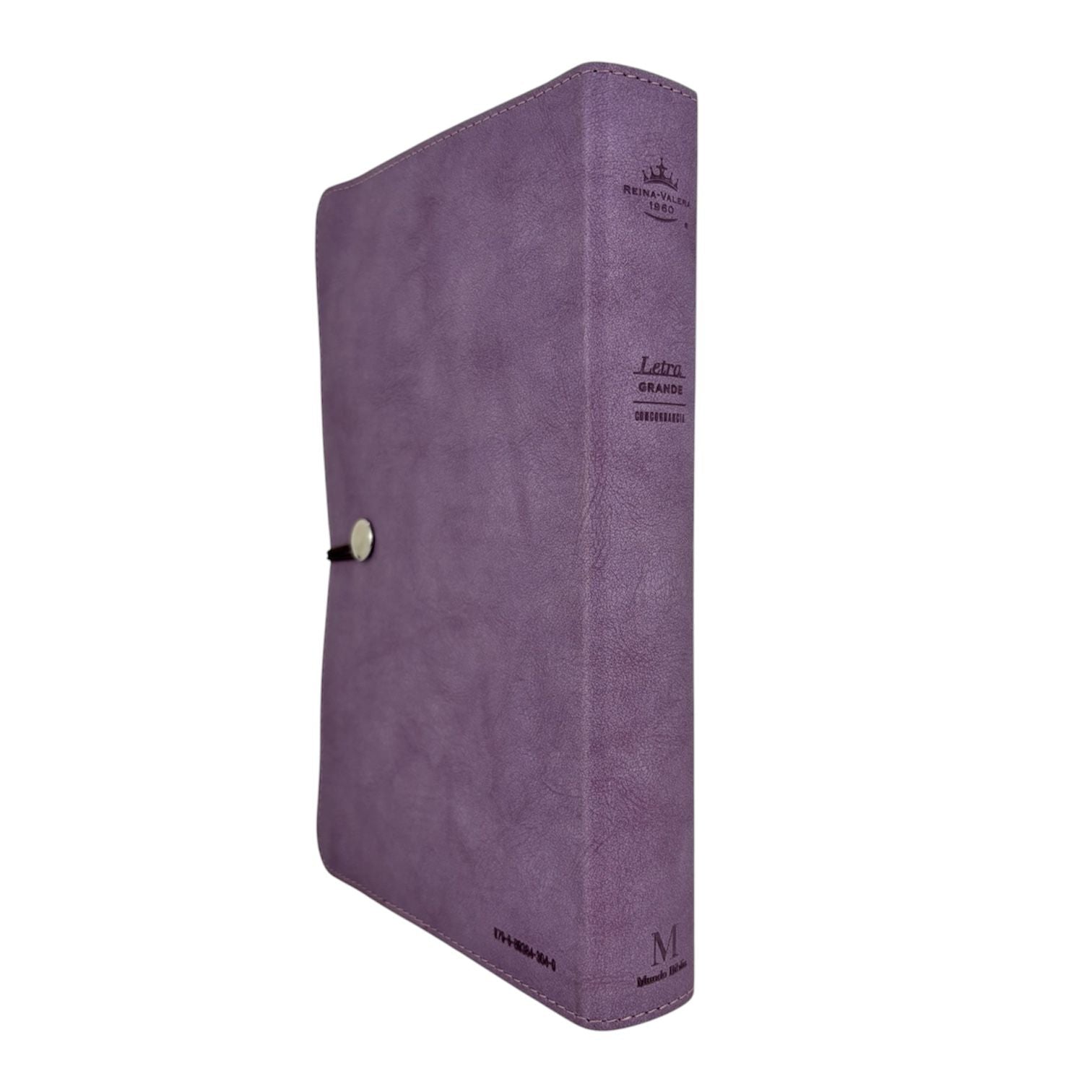 Biblia reina valera 1960 letra grande con elastico imitacion piel vintage morado