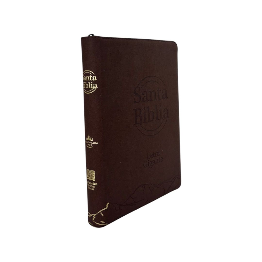 SANTA BIBLIA RVR 1960 LETRA GIGANTE CAFE C/CIERRE C/INDICE