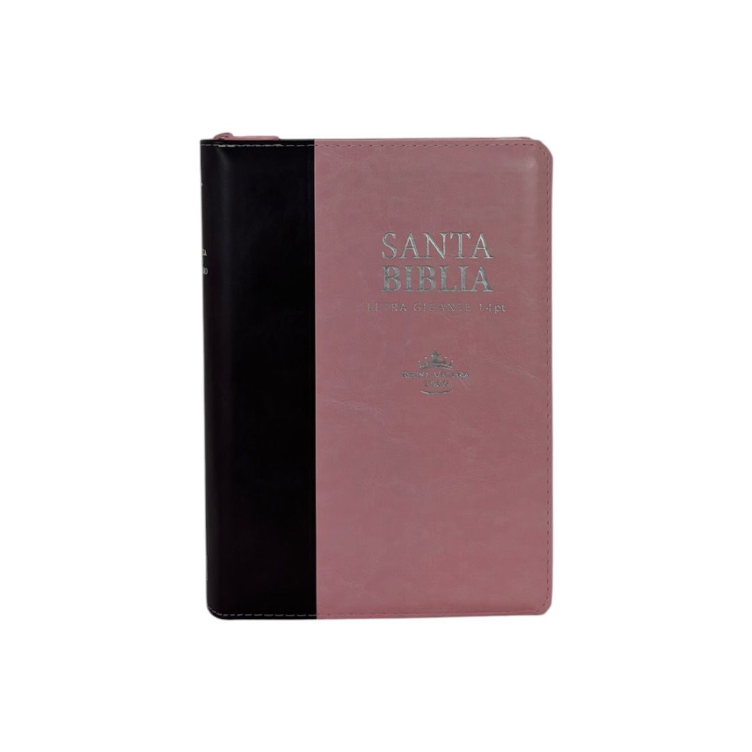 BIBLIA REINA VALERA 1960 TAMAÑO MANUAL LETRA GIGANTE 14 PTS ROSA/MARRON
