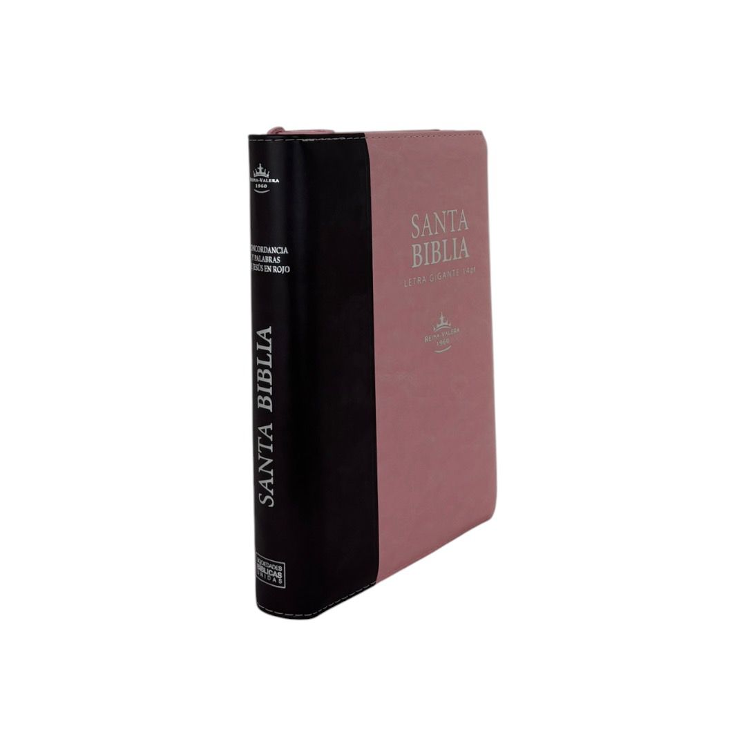 BIBLIA REINA VALERA 1960 TAMAÑO MANUAL LETRA GIGANTE 14 PTS ROSA/MARRON