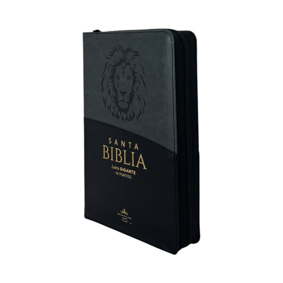 BIBLIA RVR1960 LETRA GIGANTE IMIT PIEL NEGRO GRIS/LEON