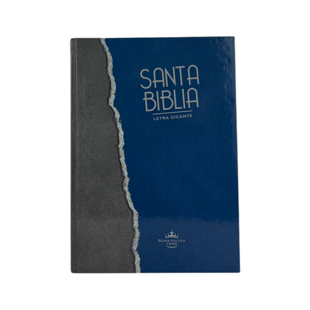 SANTA BIBLIA REINA VALERA 1960 LETRA GIGANTE TAPA DURA /AZUL GRIS
