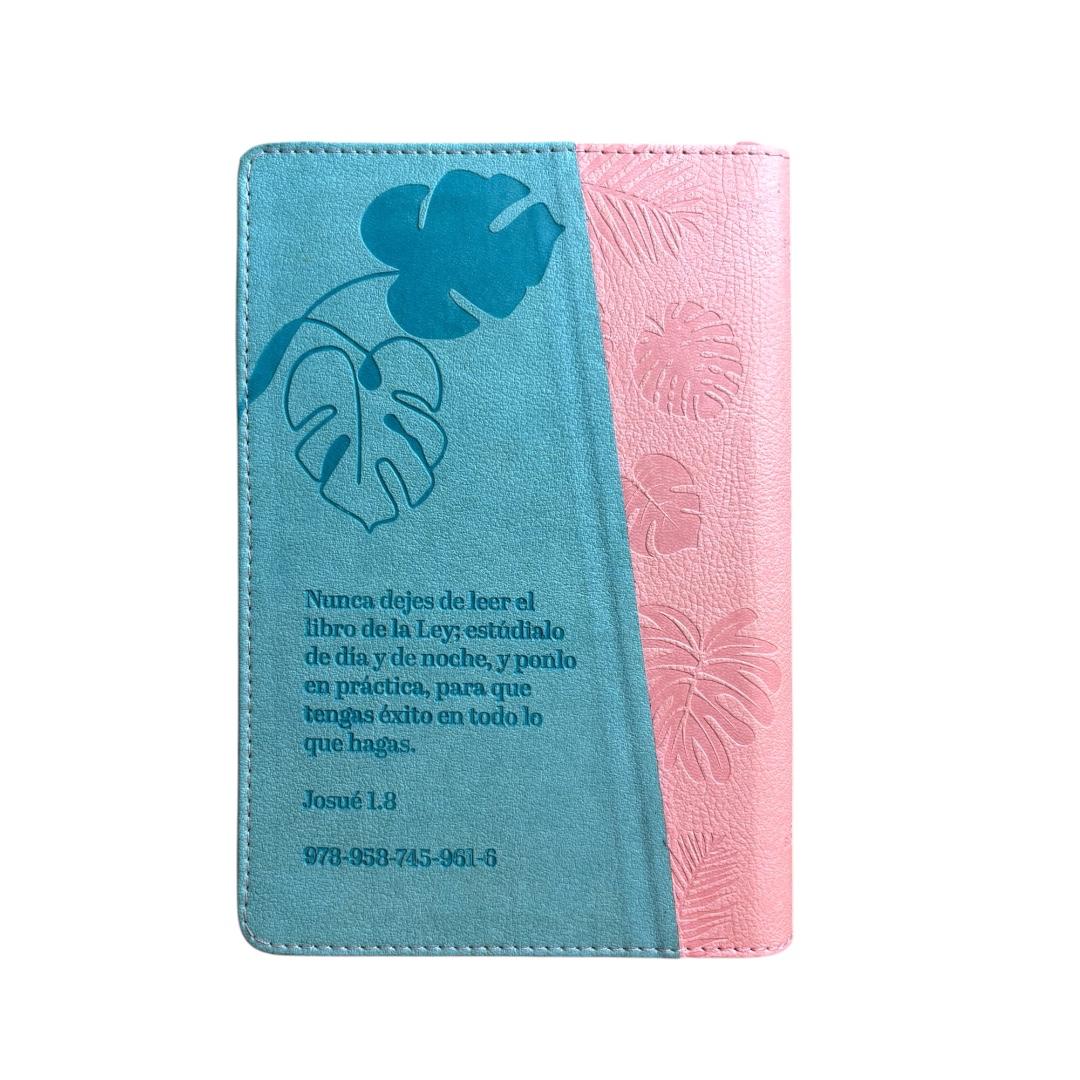 Biblia Traducción Lenguaje Actual letra grande con cierre verde menta/rosa Levítico