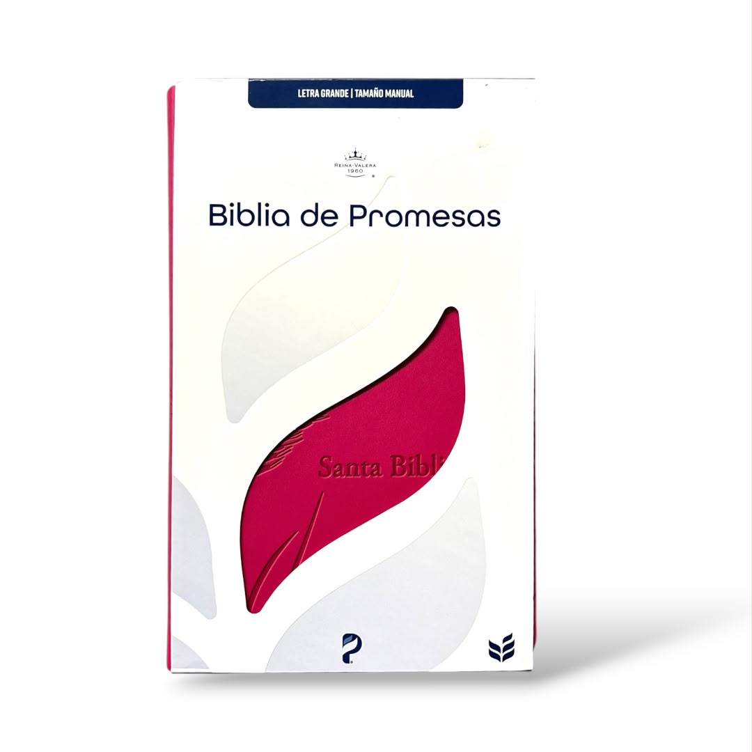 Biblia de promesas Rvr 1960 letra grande manual imitacion piel fucsia