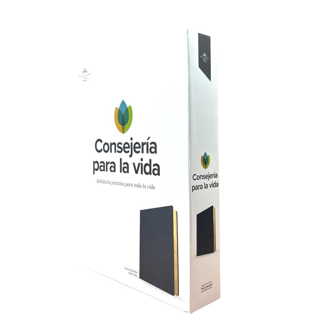 Biblia consejería para la vida RV1960 simil piel azul pizarra Levítico