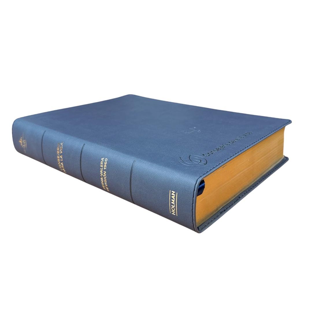 Biblia consejería para la vida RV1960 simil piel azul pizarra Levítico