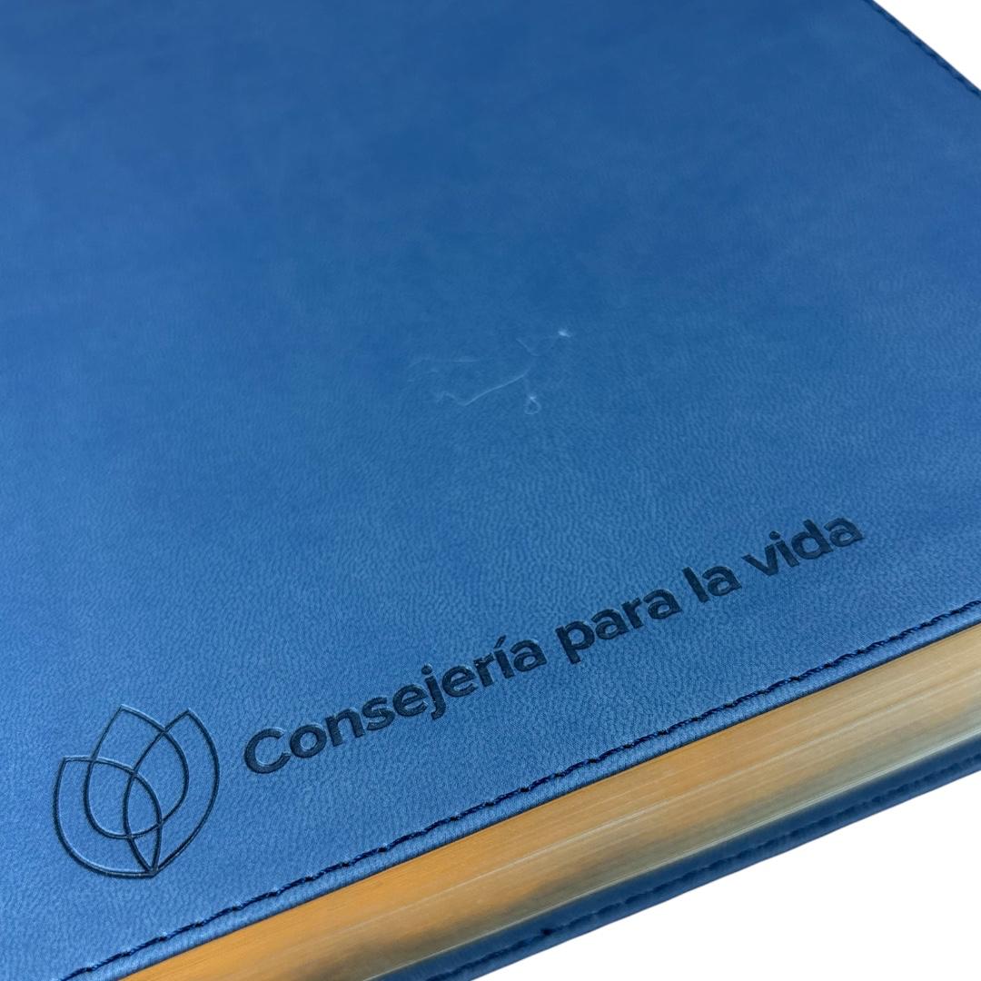 Biblia consejería para la vida RV1960 simil piel azul pizarra Levítico