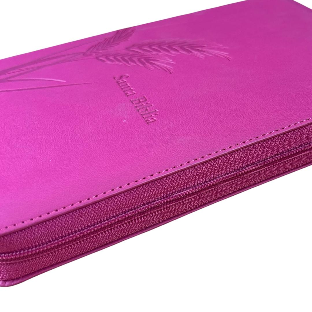 Biblia de promesas Rvr 1960 letra grande manual c/cierre fucsia