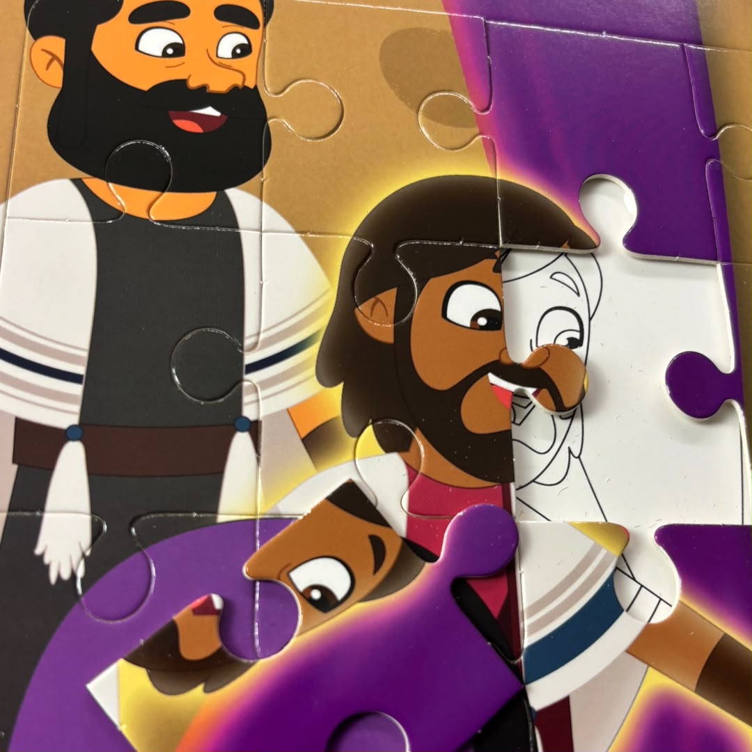 Libro Infantil Bíblico Puzle: Rompecabezas mas fondos para colorear