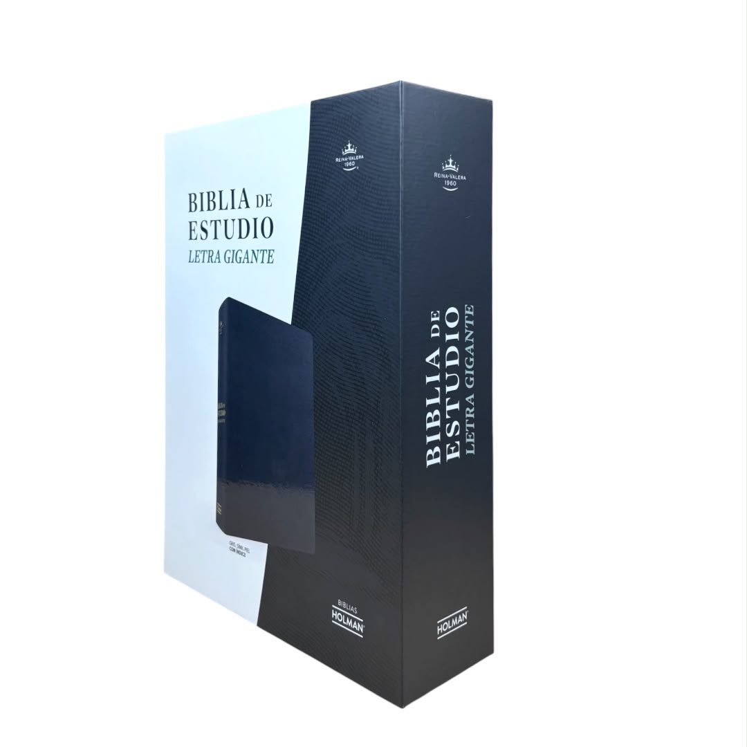 Biblia Rvr 1960 de estudio letra gigante gris simil piel c/ indice