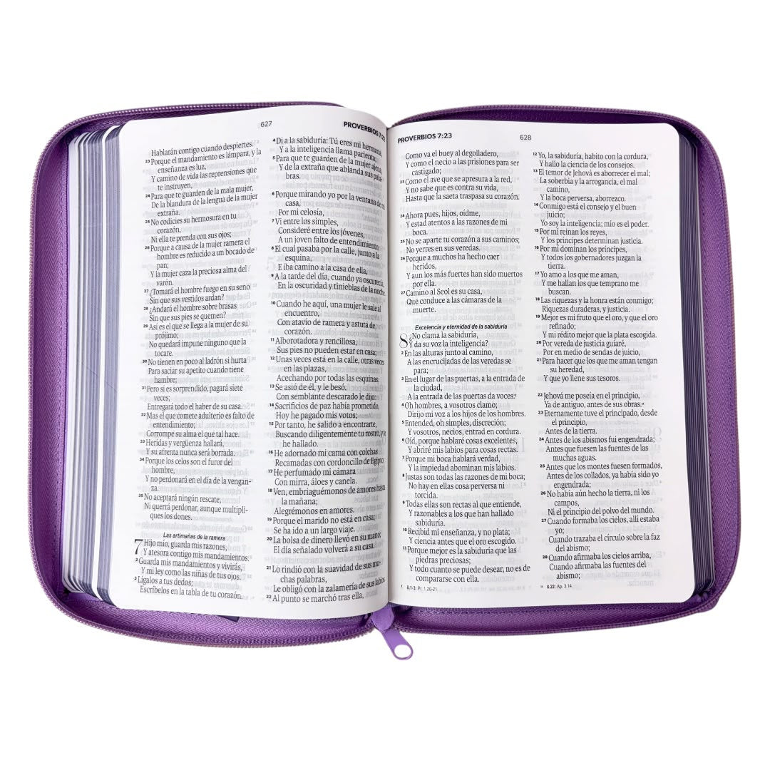 Biblia Rvr1960 obsequios  y premios morado flores imitacion piel c/cierre