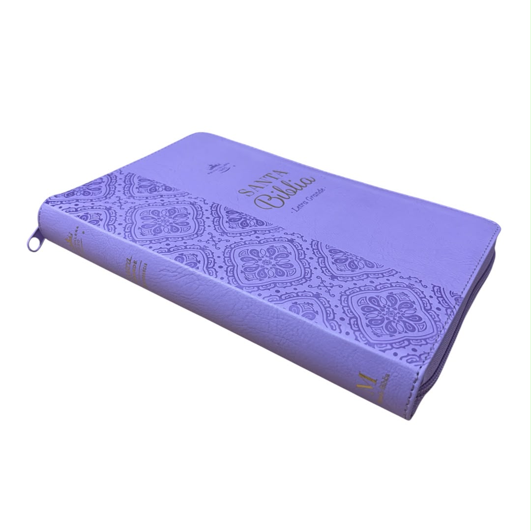 Biblia Rvr1960 obsequios y premios lila imitacion piel c/cierre
