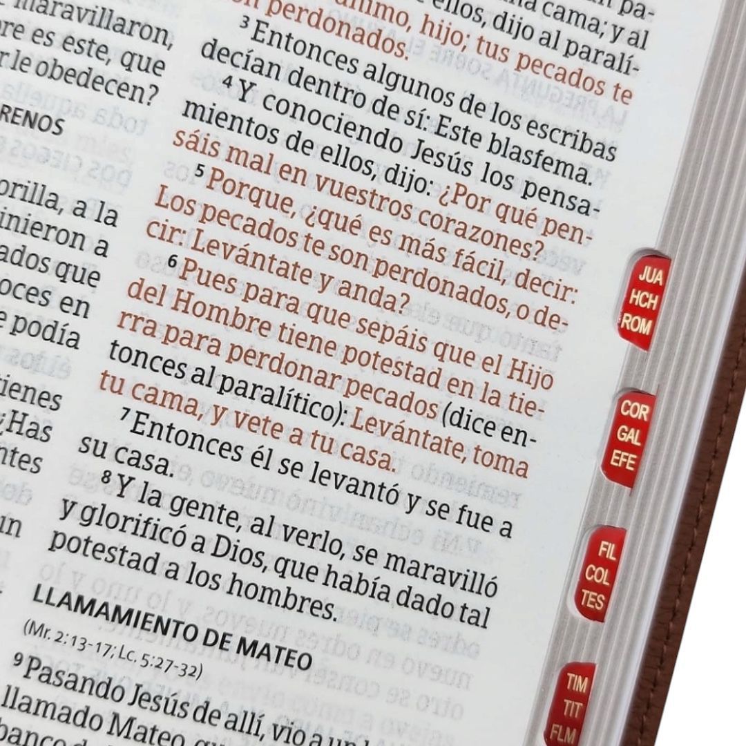 Biblia Reina valera 1960 letra grande tamaño manual c/ indice imitacion piel terracota