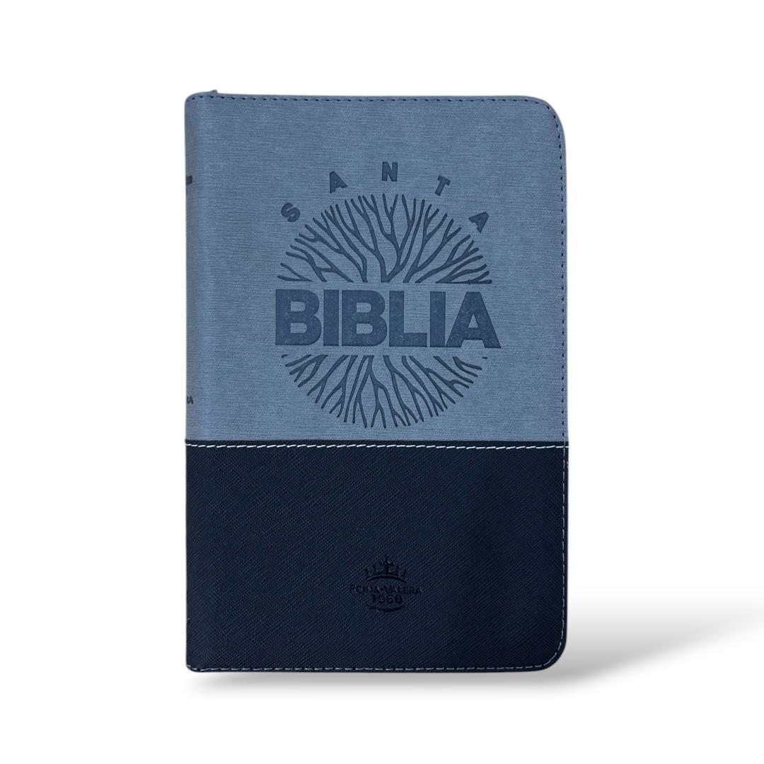 Biblia Reina valera 1960 Letra grande imitacion piel gris/negro QR Levítico