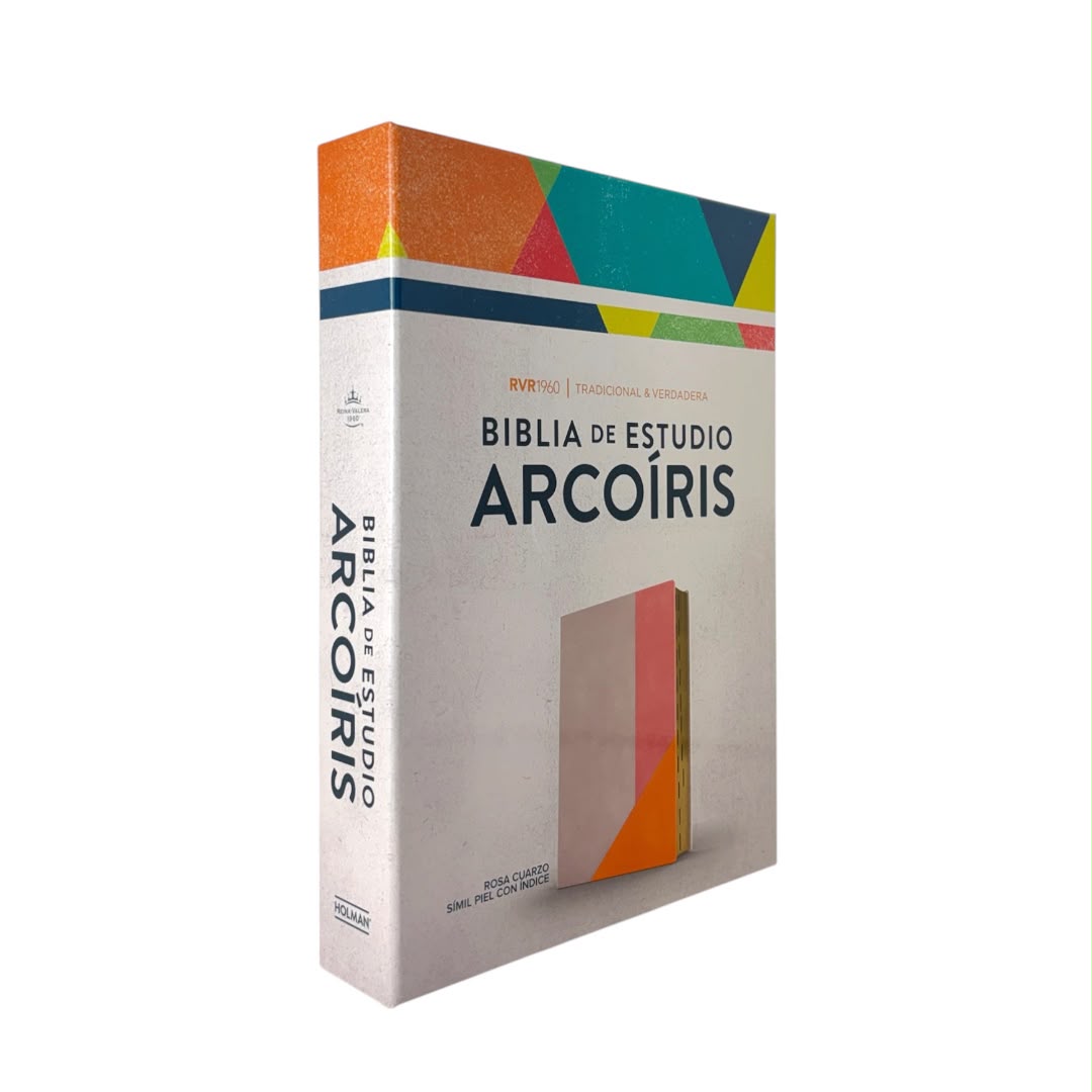 Biblia de estudio arcoiris rosa cuarzo simil piel c/ índice Levítico