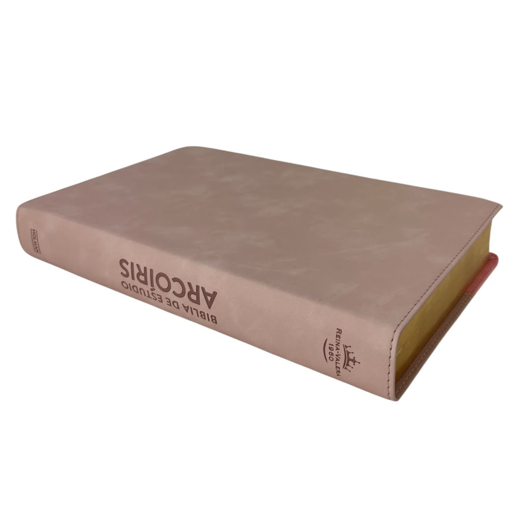 Biblia de estudio arcoiris rosa cuarzo simil piel c/ índice Levítico