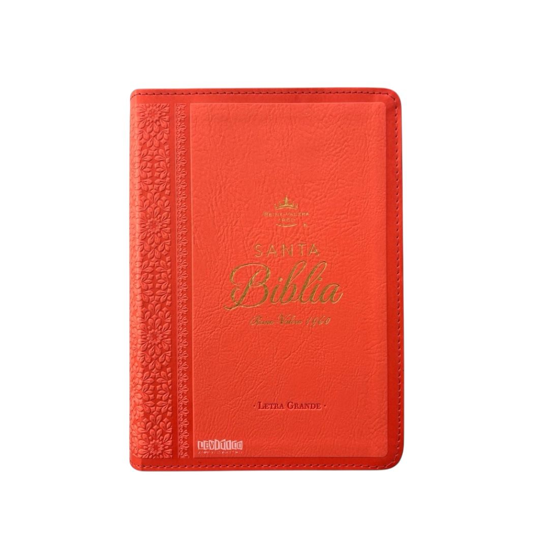 Biblia Reina Valera 1960 compacta letra grande imitacion piel neoclassic CORAL