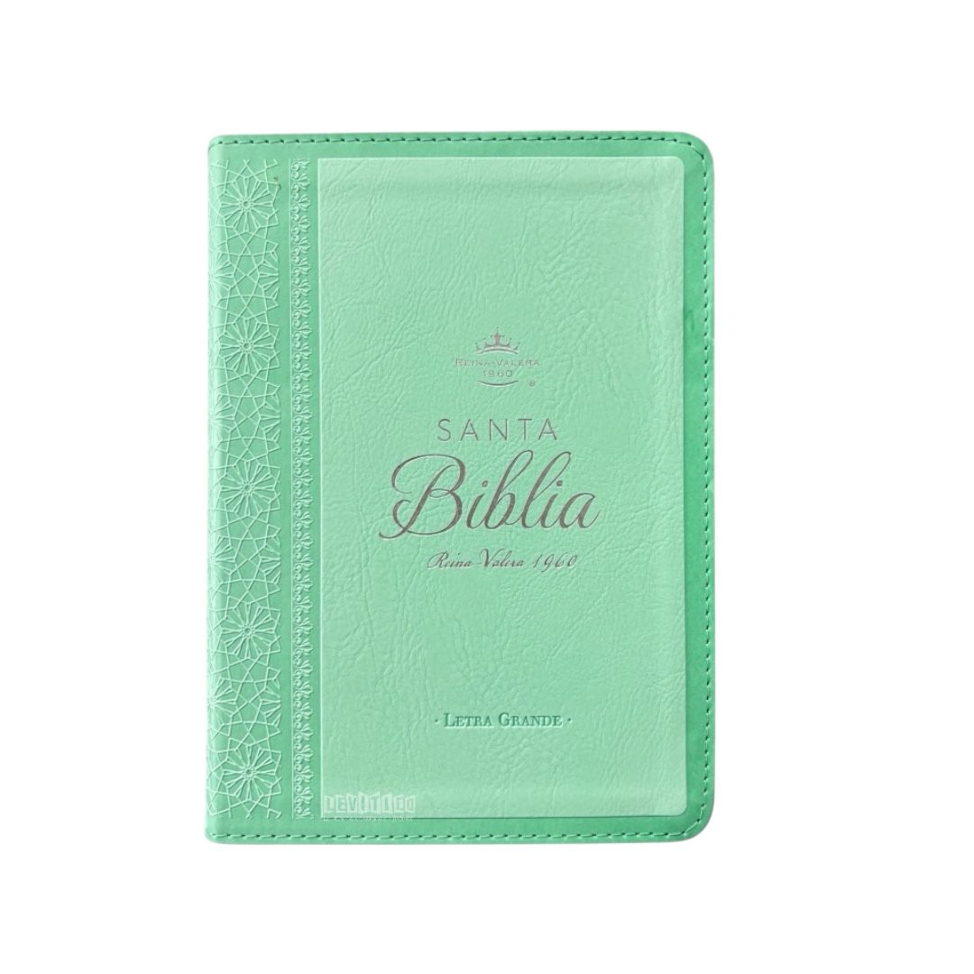 Biblia Reina Valera 1960 compacta letra grande imitacion piel neoclassic TURQUESA