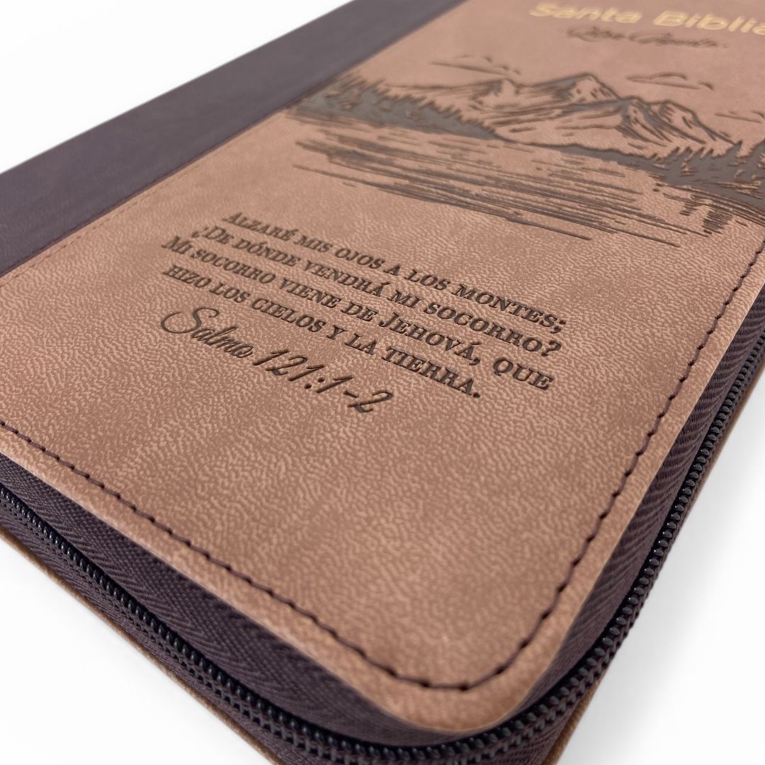 BIBLIA RVR 1960 LETRA GIGANTE TAMAÑO MANUAL CAFE/CAFE CIERRE MONTES