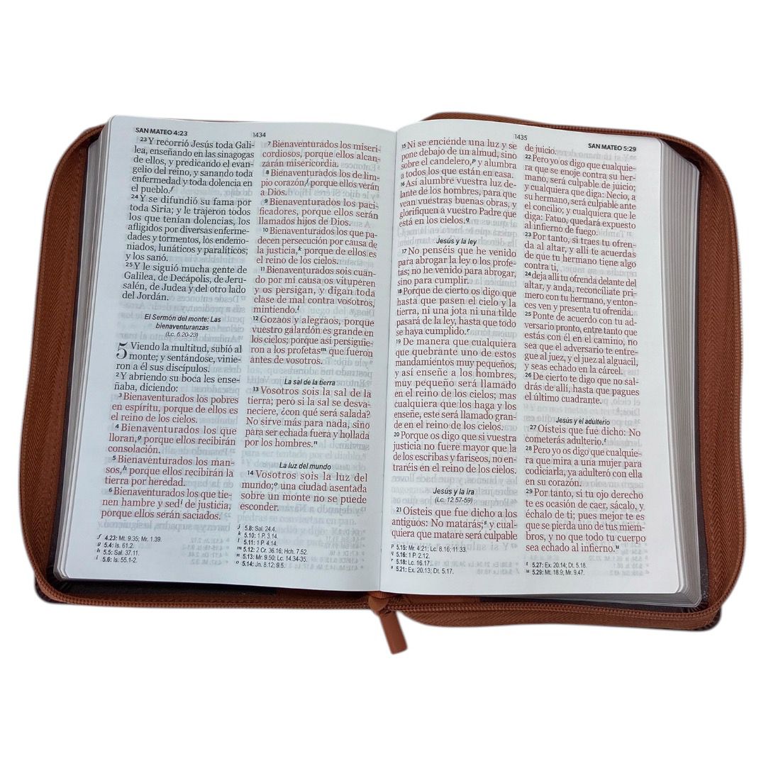 BIBLIA RVR 1960 LETRA GIGANTE IMIT PIEL CANTO DORADO C/ CIERRE CAFE LEÓN