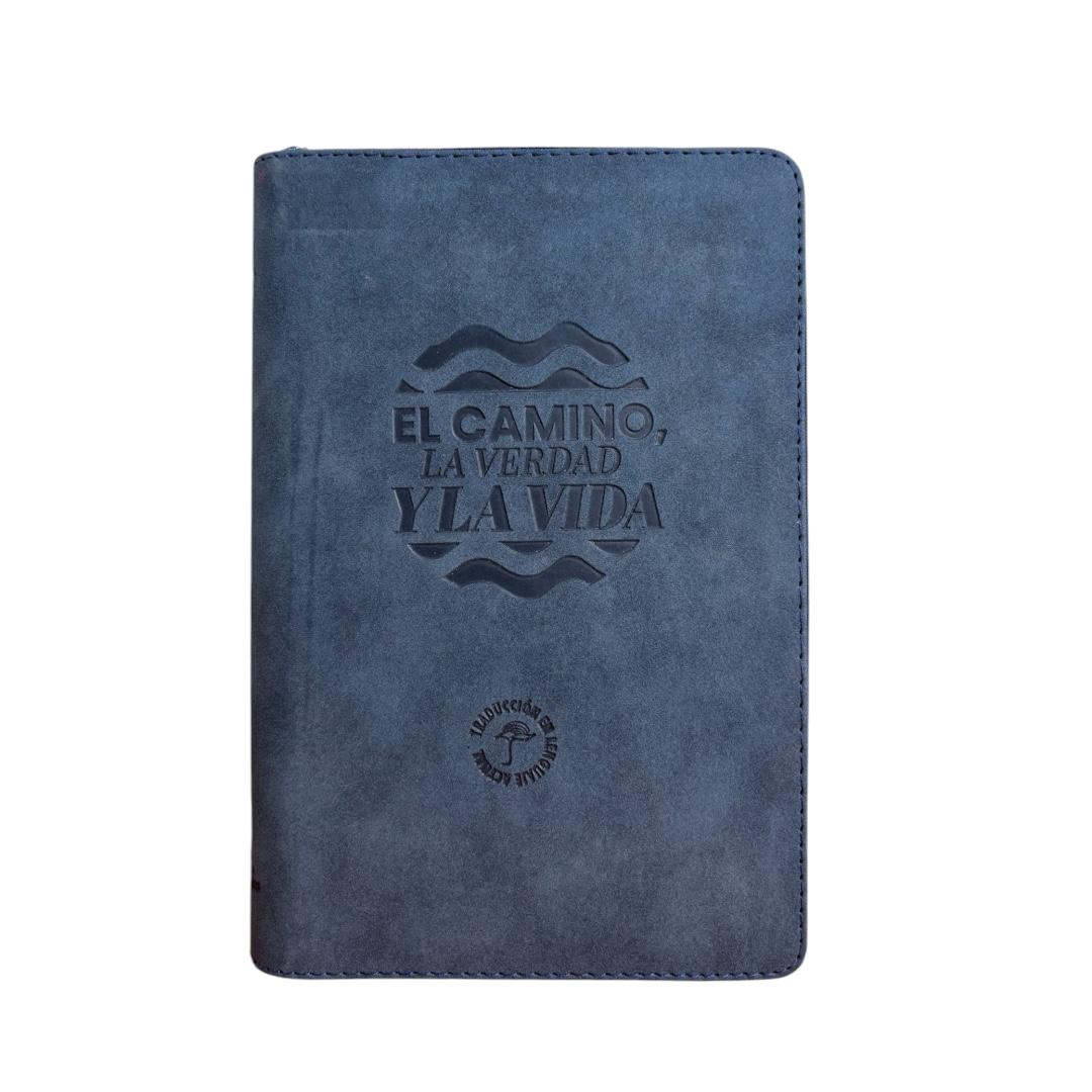 Biblia Traducción Lenguaje Actual letra grande manual c/ cierre canto dorado Azul