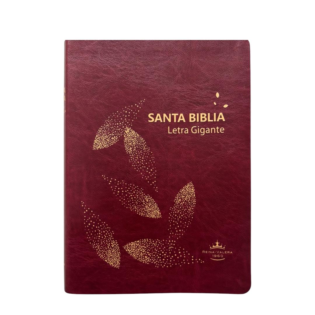 Biblia Reina Valera 1960 letra gigante imitación piel hojas VINO