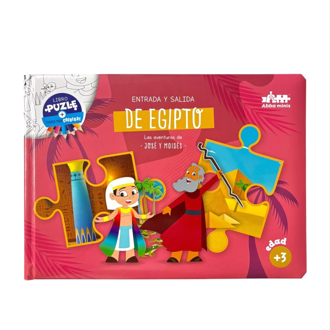 Libro Infantil Bíblico Puzle: Rompecabezas mas fondos para colorear Egipto