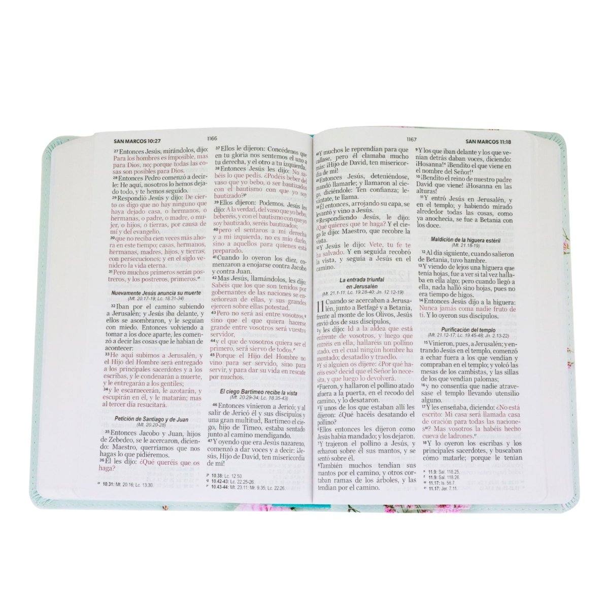 BIBLIA REINA VALERA 1960 LETRA GRANDE IMITACION PIEL FLORES TURQUESA