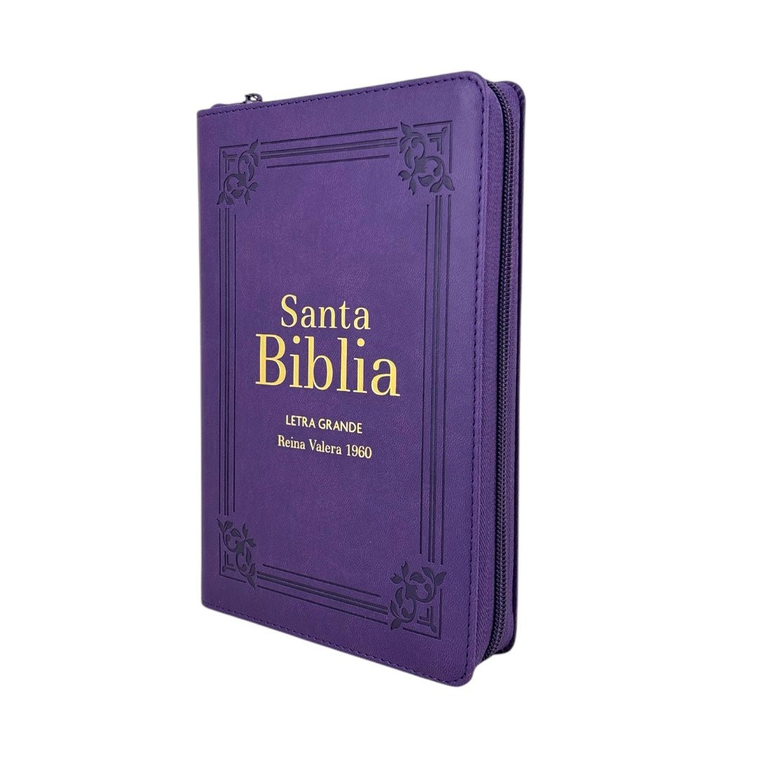 BIBLIA REINA VALERA 1960 LETRA GRANDE MANUAL LILA C/CIERRE INIDCE - Levítico